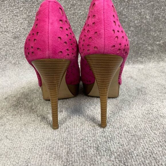Enzo Angiolini Women’s 8M 5 inch Platform Stilettos Heels Perforated Pink Open - Picture 3 of 8